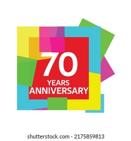 70 years anniversary, for anniversary and anniversary celebration logo, vector design isolated on colorful geometric background.