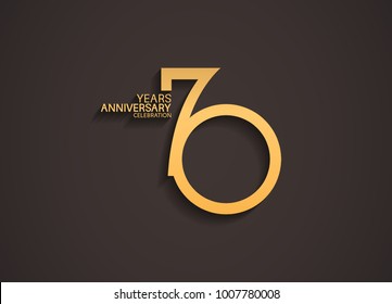 70 years anniversary celebration logotype with elegant gold color for celebration