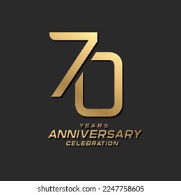 70 years anniversary celebration logotype with modern elegant number