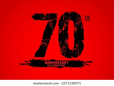 70 years anniversary celebration logotype on red background, 70th birthday logo, 70 number, anniversary year banner, anniversary design elements for invitation card and poster. number design vector