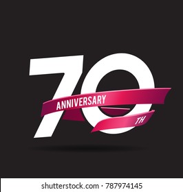 70 years anniversary celebration logotype black background