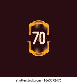70 Years Anniversary Celebration Number Vector Template Design Illustration