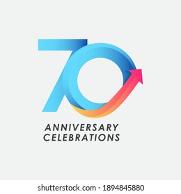 70 Years Anniversary Celebration Number Vector Template Design Illustration