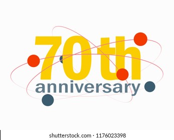 70 years anniversary celebration vector icon, logo. Template isolated design with abstract elements for 70th anniversary card 