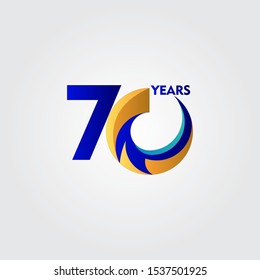 70 Years Anniversary Celebration Vector Template Design Illustration