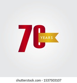 70 Years Anniversary Celebration Vector Template Design Illustration