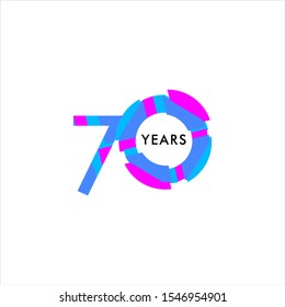 70 Years Anniversary Celebration Vector Template Design Illustration
