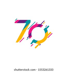 70 Years Anniversary Celebration Vector Template Design Illustration