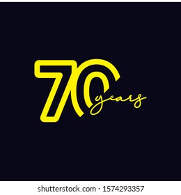 70 Years Anniversary Celebration Vector Template Design Illustration Logo Icon