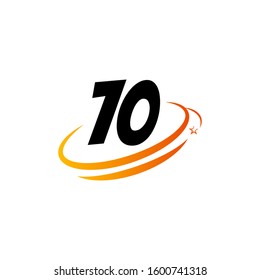 70 Years Anniversary Celebration Vector Template Design Illustration Logo Icon