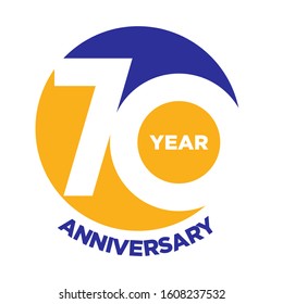 70 Years Anniversary Celebration Vector Template Design Illustration