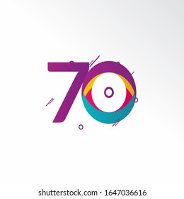 70 Years Anniversary Celebration Vector Template Design Illustration