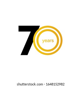 70 Years Anniversary Celebration Vector Template Design Illustration