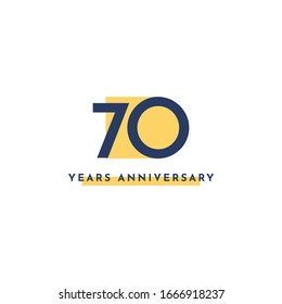 Diseño de plantilla de ilustración vectorial de celebración de 70 años