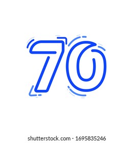 70 Years Anniversary Celebration Vector Template Design Illustration