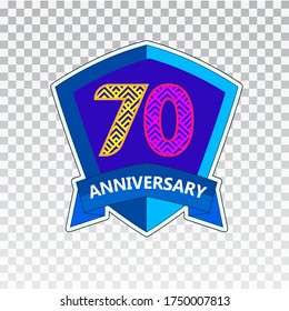 70 Years Anniversary Celebration Vector Template Design Illustration