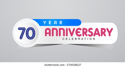 Ilustración de diseño de plantillas vectoriales de celebración de 70 años
