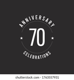 70 Years Anniversary Celebration Vector Logo Icon Template Design Illustration