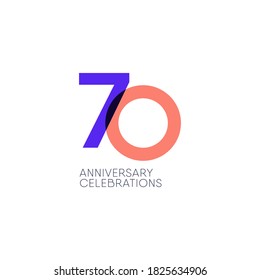 Ilustración de diseño de plantillas vectoriales de celebración de 70 años