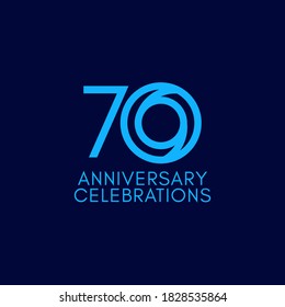 Ilustración de diseño de plantillas vectoriales de celebración de 70 años