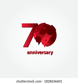 70 Years Anniversary Celebration Vector Template Design Illustration