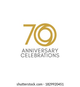 70 Years Anniversary Celebration Vector Template Design Illustration