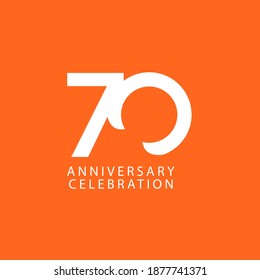 70 Years Anniversary Celebration Vector Template Design Illustration