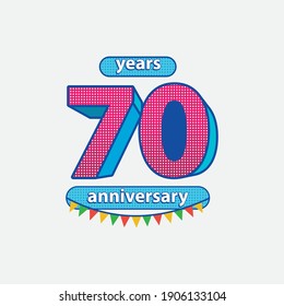 70-jährige Jubiläumsfeier Vektor Template Design Illustration