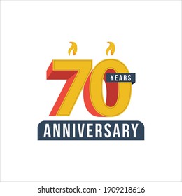 70 Years Anniversary Celebration Vector Template Design Illustration