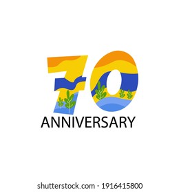 70 years anniversary celebration vector template design illustration