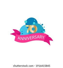 70 years anniversary celebration vector template design illustration