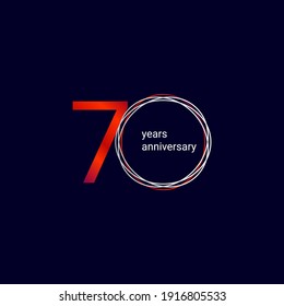 70-jährige Jubiläumsfeier Vektor Template Design Illustration