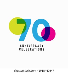 70 Years Anniversary Celebration Vector Template Design Illustration