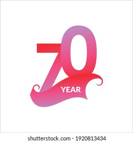 Ilustración de diseño de plantillas vectoriales de celebración de 70 años