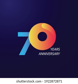 Ilustración de diseño de plantillas vectoriales de celebración de 70 años