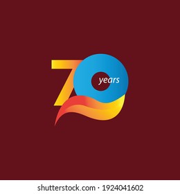 70 Years Anniversary Celebration Vector Template Design Illustration