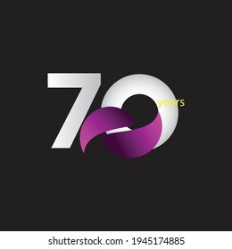 70 Years Anniversary Celebration Vector Template Design Illustration