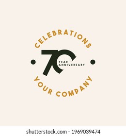 70 Years Anniversary Celebration Vector Template Design Illustration