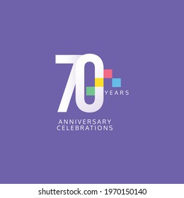 70 Years Anniversary Celebration Vector Template Design Illustration