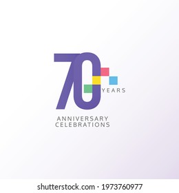 70 Years Anniversary Celebration Vector Template Design Illustration