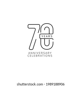 70 Years Anniversary Celebration Vector Template Design Illustration