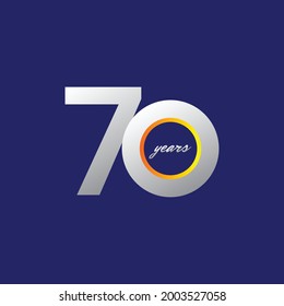 70 Years Anniversary Celebration Vector Template Design Illustration