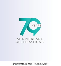 Ilustración de diseño de plantillas vectoriales de celebración de 70 años
