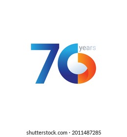 70 Years Anniversary Celebration Vector Template Design Illustration