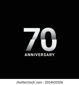 Ilustración de diseño de plantillas vectoriales de celebración de 70 años