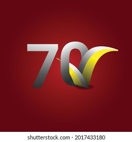 70 Years Anniversary Celebration Vector Template Design Illustration