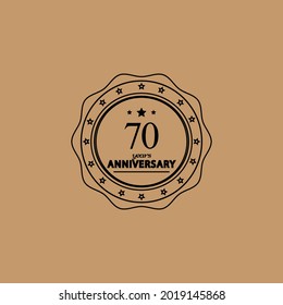 70 Years Anniversary Celebration Vector Template Design Illustration