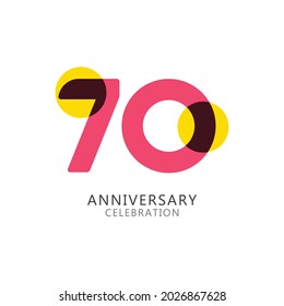 70 Years Anniversary Celebration Vector Template Design Illustration