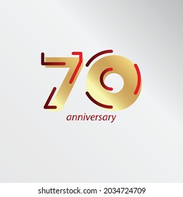 70 Years Anniversary Celebration Vector Template Design Illustration