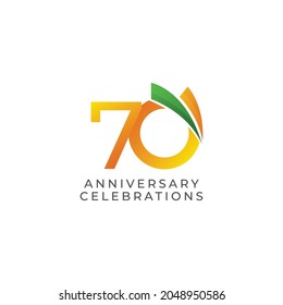 Ilustración de diseño de plantillas vectoriales de celebración de 70 años
